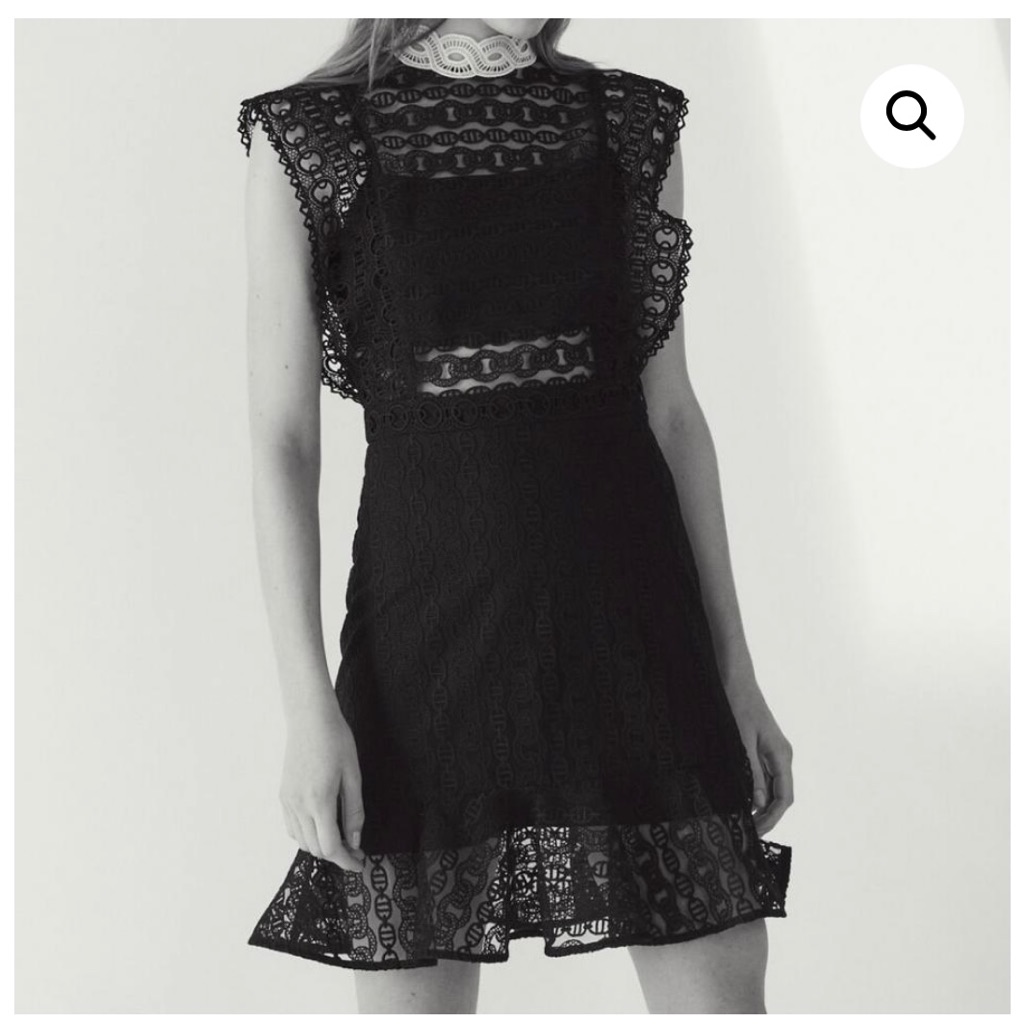 Sandro Black Lace Dress In Size 36/Small